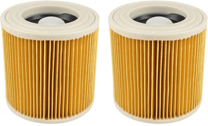 2x Patroonfilter geschikt voor Kärcher WD1, WD2, WD3 en A series