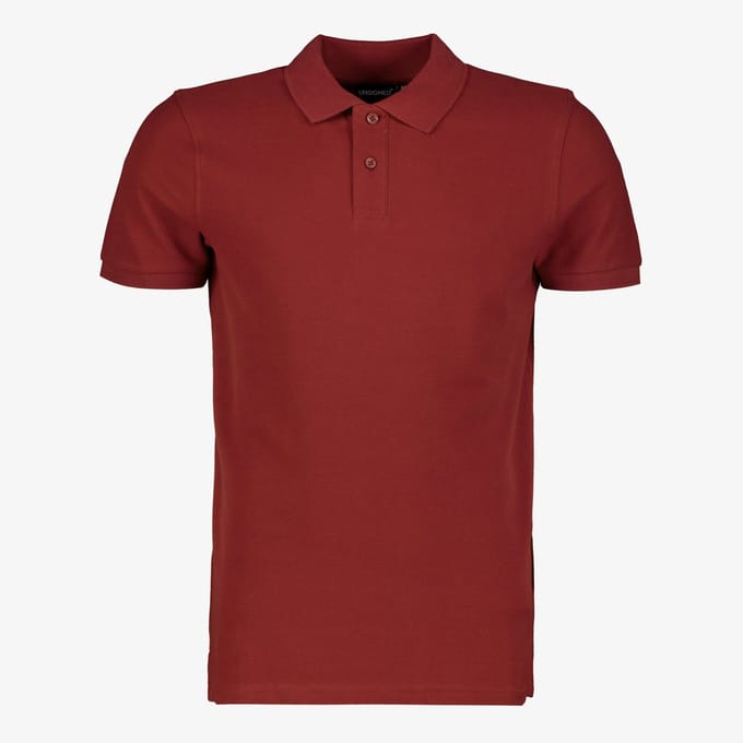 Unsigned heren polo bordeauxrood - Maat S