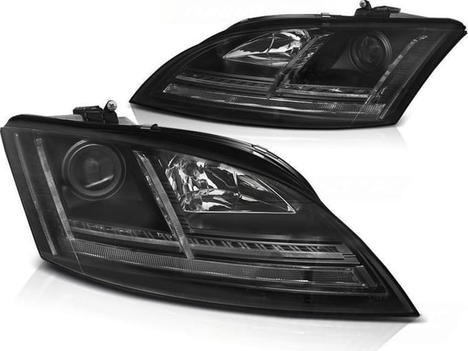 Koplampen met parkeerlicht AUDI TT 06-10 8J ZWART LED SEQ