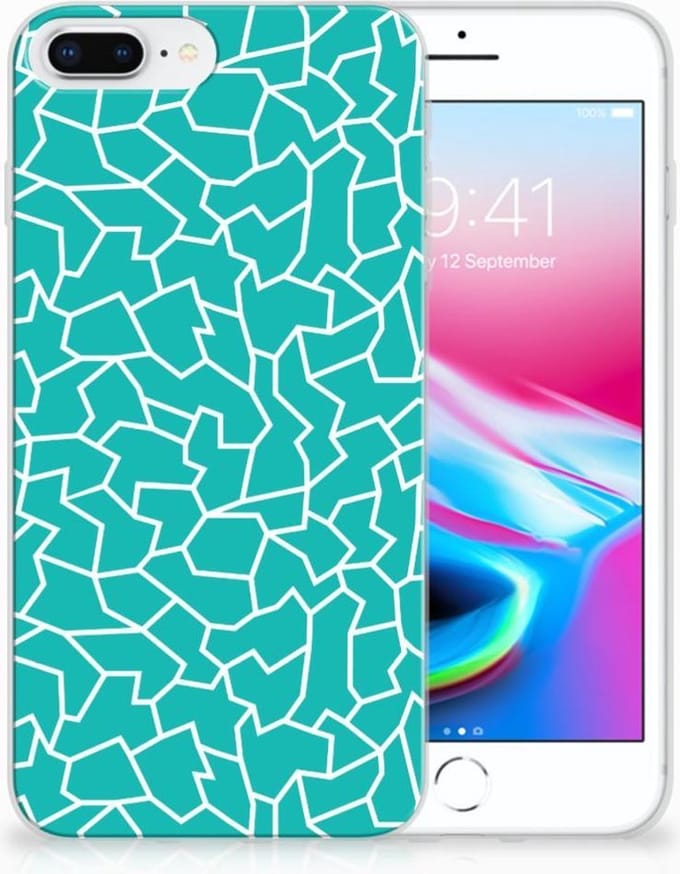 Apple iPhone 7 Plus | 8 Plus Hoesje maken Cracks Blue