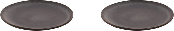 Palmer - Bord - Houston - 22 cm - Zwart/Grijs - Stoneware - Bordenset - 2 stuks