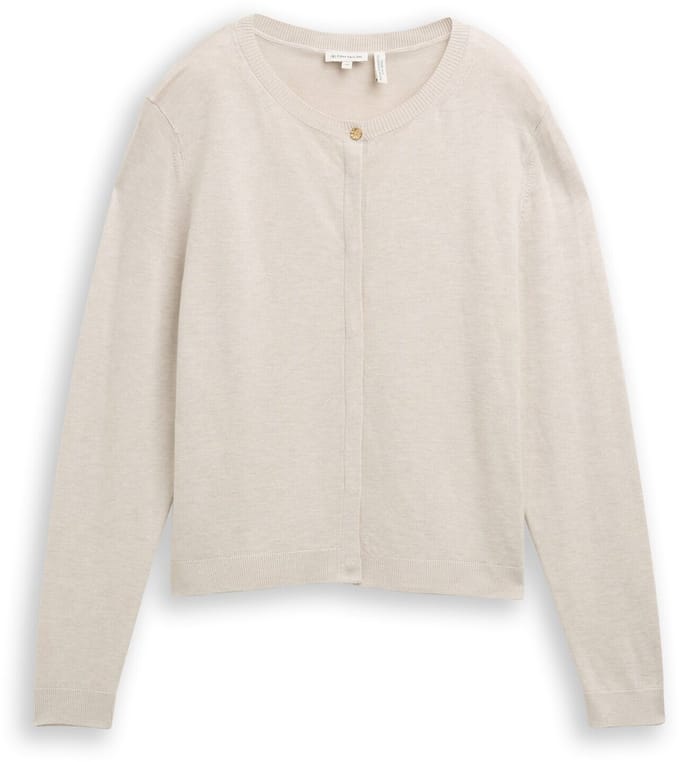 Tom Tailor - Vest met verborgen knoopsluiting - Maat S - sand stone beige melange