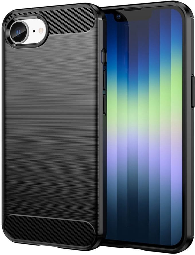 Mobiq Carbon Look Hoesje geschikt voor iPhone 16e (2025) - Flexibele TPU Case