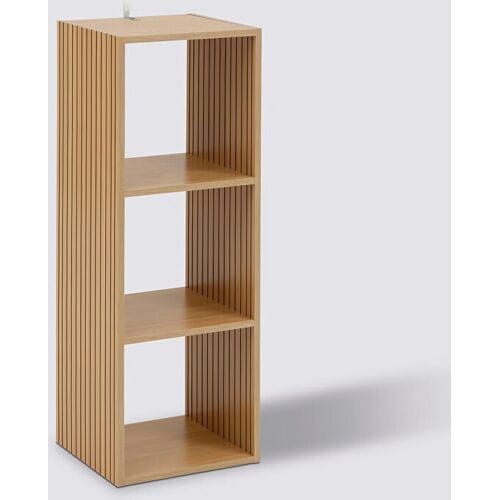 5five Boekenplanken & Stellingkasten - Tasso Bamboe Plankeenheid Zink, 35 x 32 x 102 cm voor Woonkamer