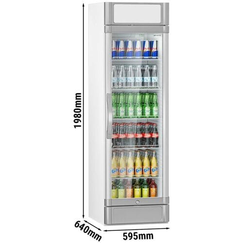 GGM Gastro Drankenkoelkast - 595mm - 347L - met 1 glasdeur & LED-interieurverlichting grijs