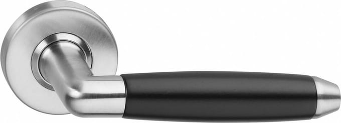Intersteel Deurkruk Combi geveerd op rozet Ø52x10 met ring rvs geborsteld