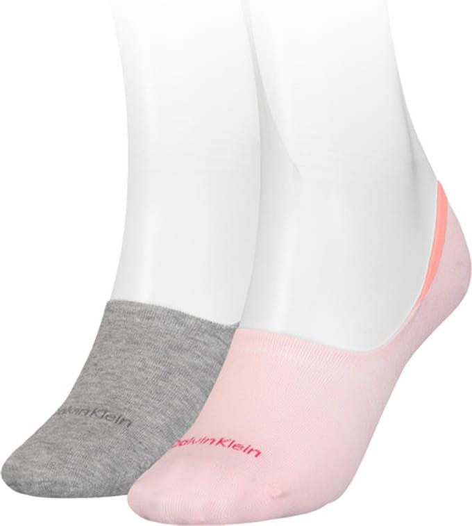 Calvin Klein Footie Mid Cut (2-pack) - dames onzichtbare sokken - roze