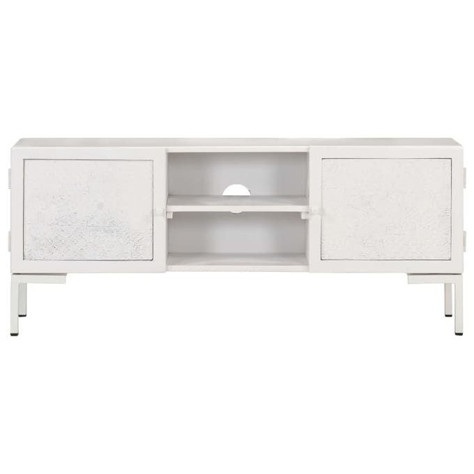vidaXL - Tv-meubel - 115x30x46 - cm - massief - mangohout - wit