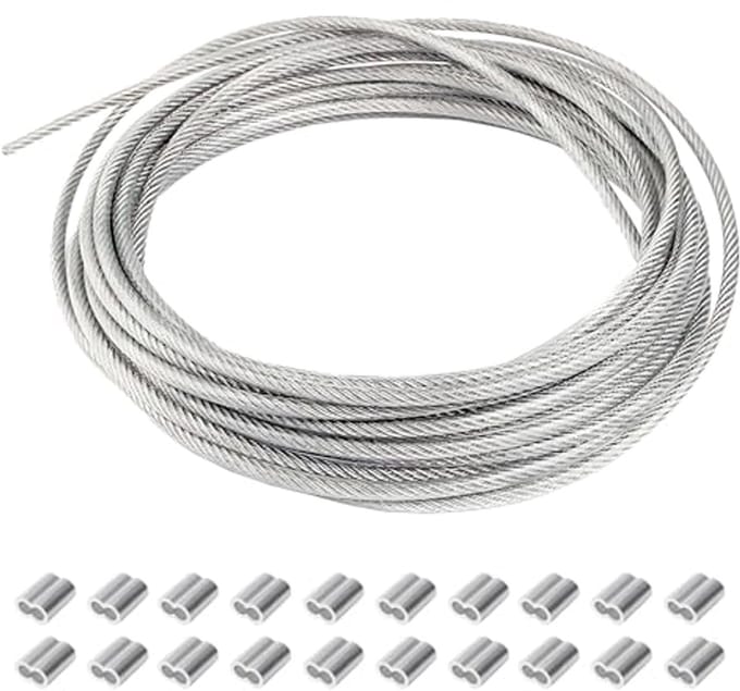 1mm Stalen Kabel - 20m PVC Gecoate Roestvrijstalen Staaldraad