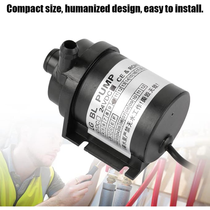 24V10W Zwart Hoge Temperatuurbestendigheid Circulatie Laag Geluidsniveau Borstelloze Waterpomp