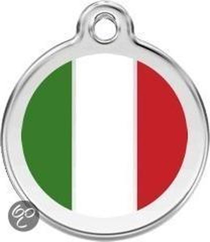 Red Dingo Hondenpenning 38 mm Italië Italiaanse vlag