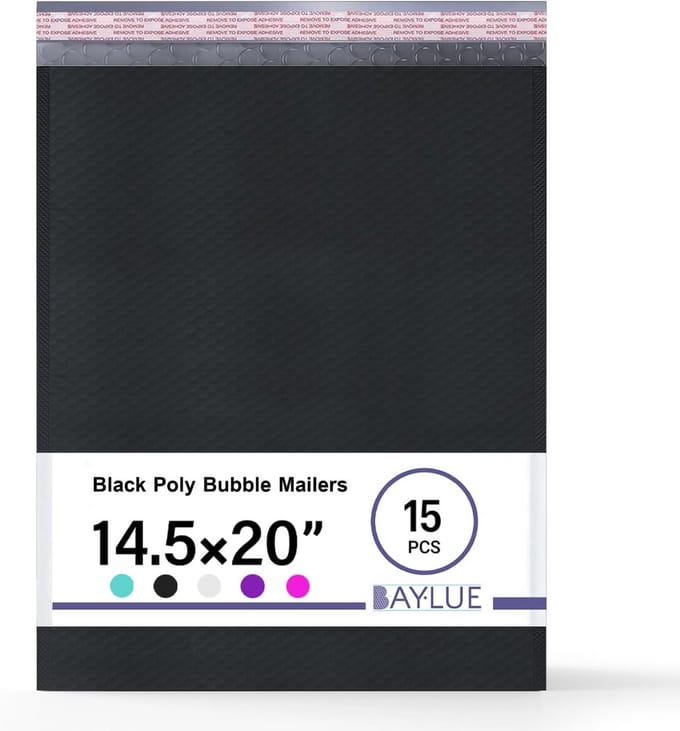 Zwarte Poly Bubble Enveloppen Extra Groot - Stevige Verzendzakken met Zelfklevende Sluiting