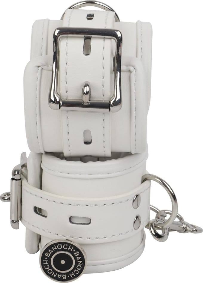 Banoch | handboeien van pu leer gevoerd - wit - bondage