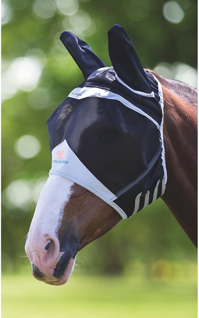 Shires Vliegenmasker met oren Jet Black Shetlander