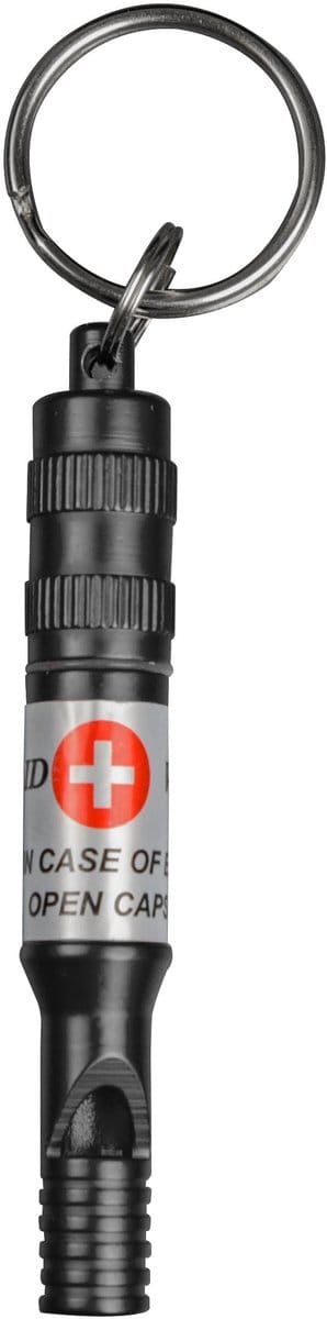 Munkees noodfluitje met waterdichte capsule - Black