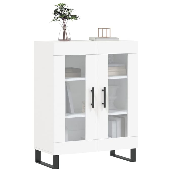 vidaXL - Dressoir - 69,5x34x90 - cm - bewerkt - hout - wit