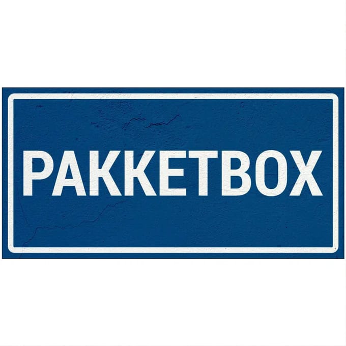 Pakketbox bord - blauw wit | Forex Re materiaal | 40 x 20 cm