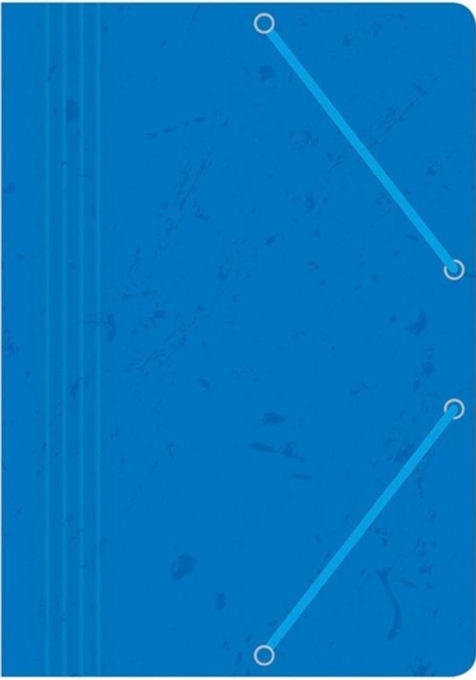 Blauwe A4 map met elastiek, 335g karton