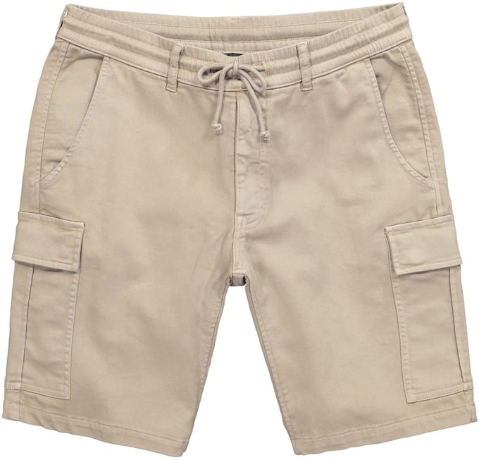 JP 1880 - Heren - cargo-bermuda FLEXNAMIC® elastische band tot maat 8XL - Cement - Maat L