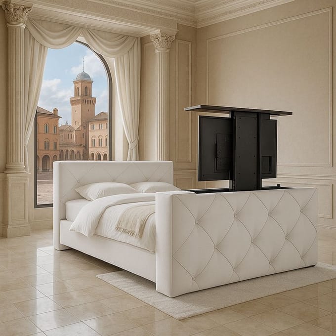 Boxspring Ferrera met voetbord TV-lift 200x210 cm Beige