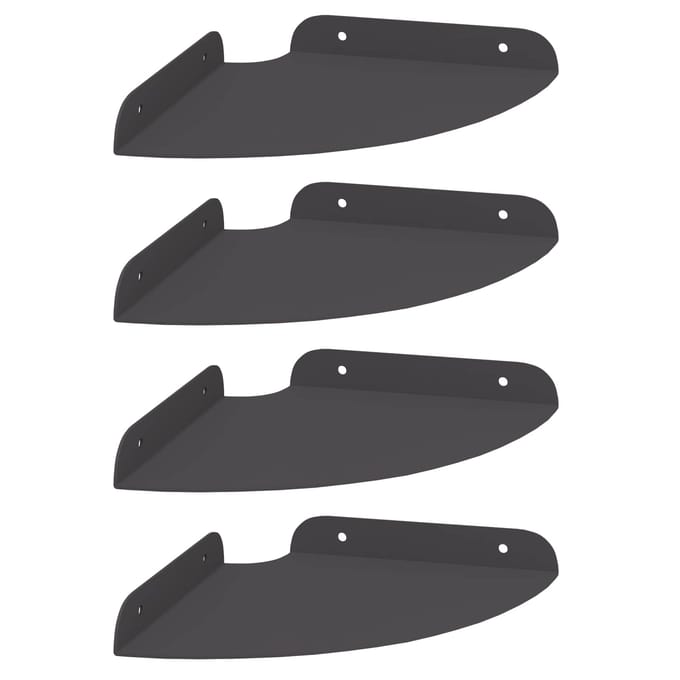 vidaXL - Hoek - Plank - 4 - st - Zwart - 18 - x - 18 - x - 2 - cm