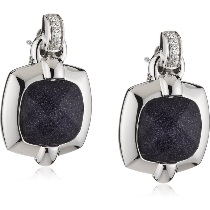 Orphelia Oorbel Glass -Blue Sandstone Zirconium Sterling Zilver 925
