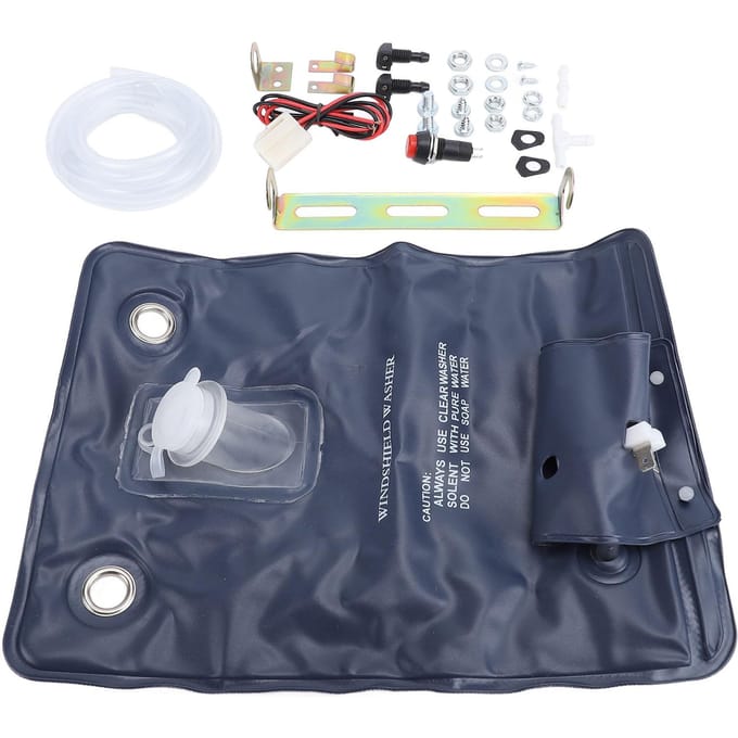 12V Universele Ruitensproeierpomp Zak Kit 1L Efficiënte Reiniging Jet Knopschakelaar 151286776374 gray