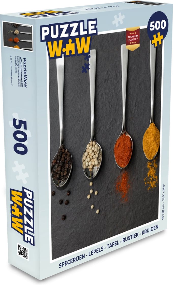 Puzzel Specerijen - Lepels - Tafel - Rustiek - Kruiden - Legpuzzel - Puzzel 500 stukjes