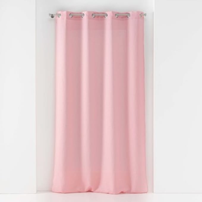 Vitrages Douceur d intérieur PANNEAU A OEILLETS 140 x 240 CM VOILE TISSE SOANE ROSE