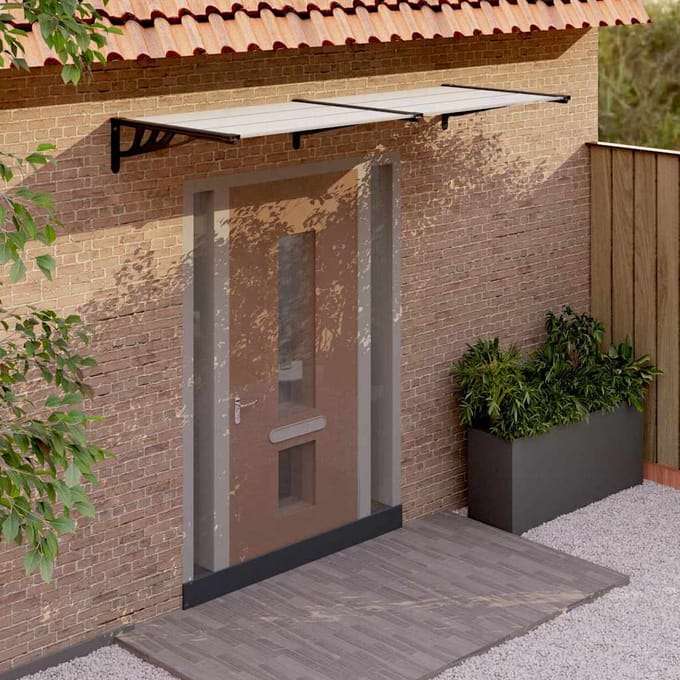 vidaXL - Deurluifel - 239x90 - cm - polycarbonaat - zwart - en - transparant