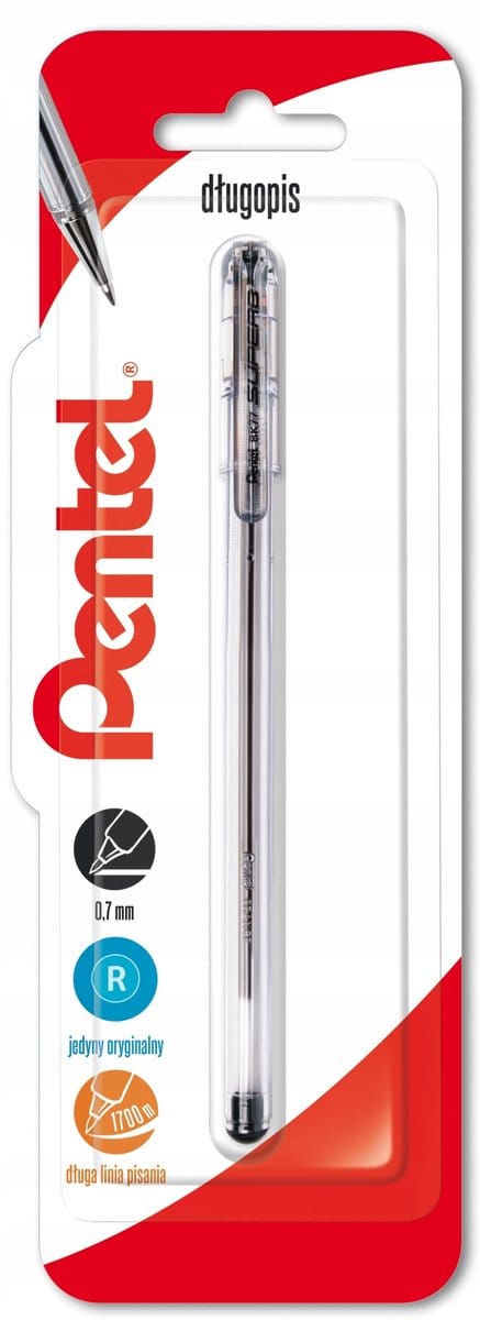 Pentel SuperB BK77 zwarte balpen, 1 stuk