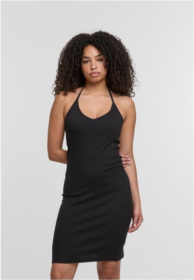 Urban Classics - Rib Jersey Neckholder Kokerjurk - XXL - Zwart