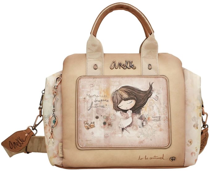 Anekke Handtas Schoudertas Memories Bowling Bag Multicolor Beige