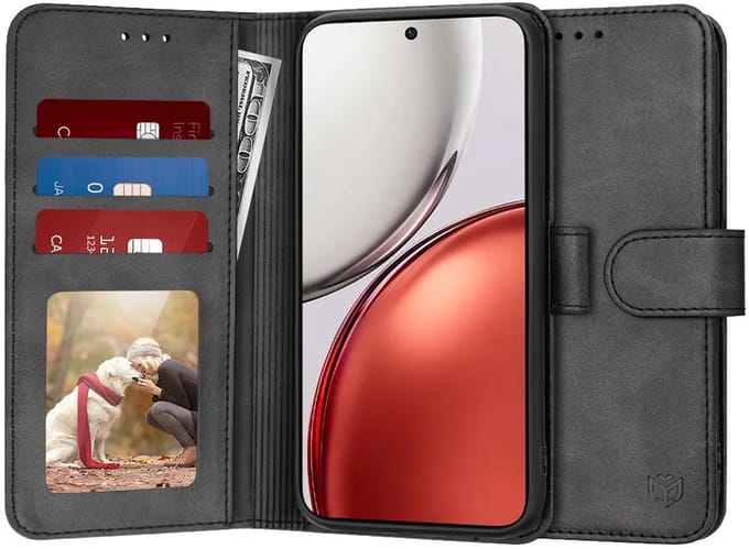 Hoesje geschikt voor HONOR Magic8 Lite - Techsuit Diary Book Wallet Case - Zwart