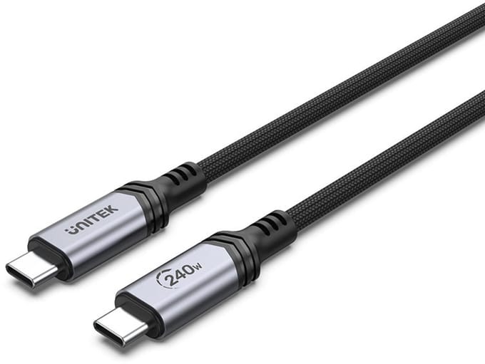 Unitek Usb-C Kabeladapter Oplader Voor Laptops En Telefoons 240W Pd-Apparaten