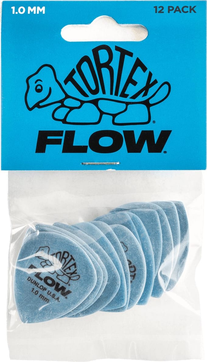 Jim Dunlop Tortex - Plectrums - Flow - 1,00 mm Blauw - Player's Pack 12 Stuks