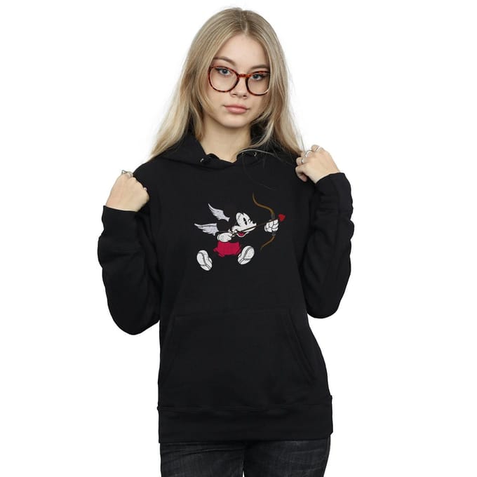 Disney Dames/Dames Mickey Mouse Love Cherub Hoodie (Zwart)