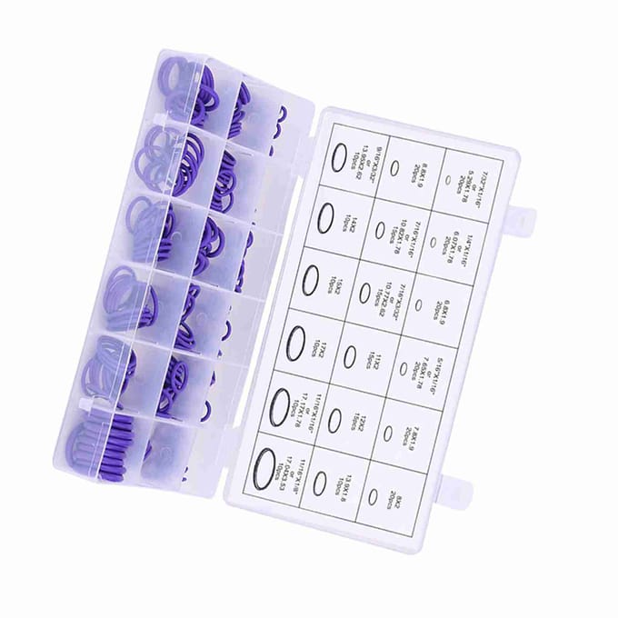 270 pièces Assortiment Joints toriques de compresseur de climatisation de voiture Joints Rondelles Caoutchouc Purple white