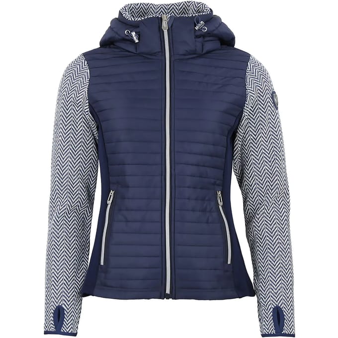 Dames polar jack met afneembare capuchon en gewatteerde panelen Peak Mountain Andomo