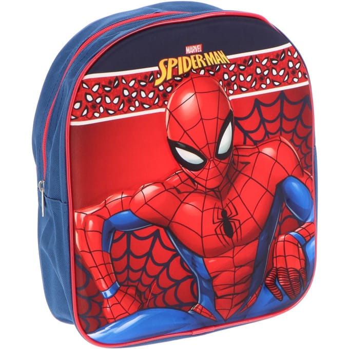 Spiderman 3D Rugzak - Schooltas - Polyester - Blauw - Rugzak kind