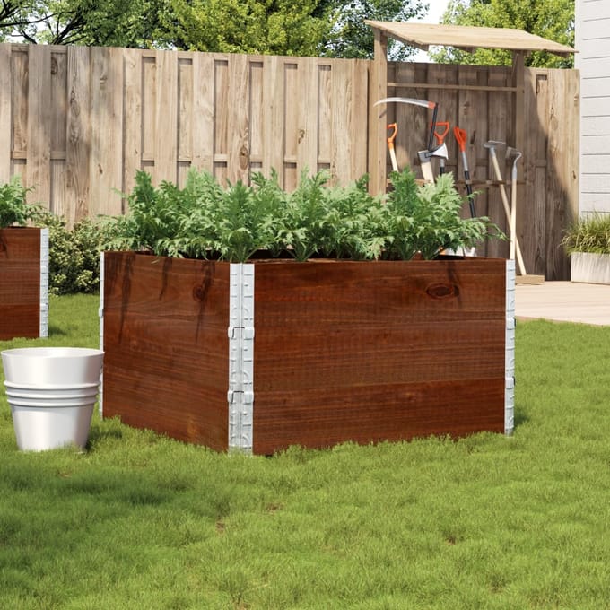 vidaXL - Plantenbak - 100x100 - cm - massief - grenenhout - bruin