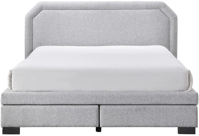 Vente-unique Bedframe stof lichtgrijs 180 x 200 cm (Super King Size Bed)