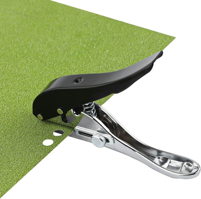 Metalen ronde perforator voor papier - 8mm gat - instelbare diepte - voor labels en kaarten