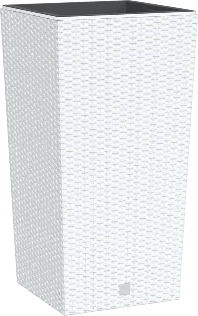 vidaXL - Plantenbak - met - uitneembare - bak - rattan-look - 21/49 - L - PP - wit