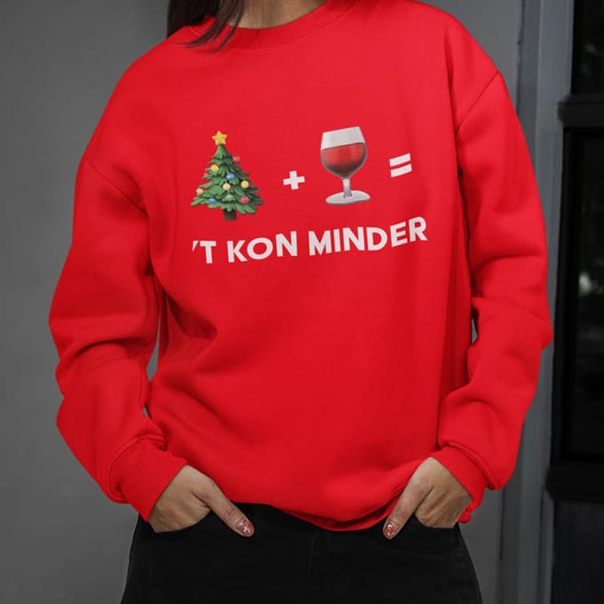 Foute Kerst Trui Rood += ’t Kon minder XS