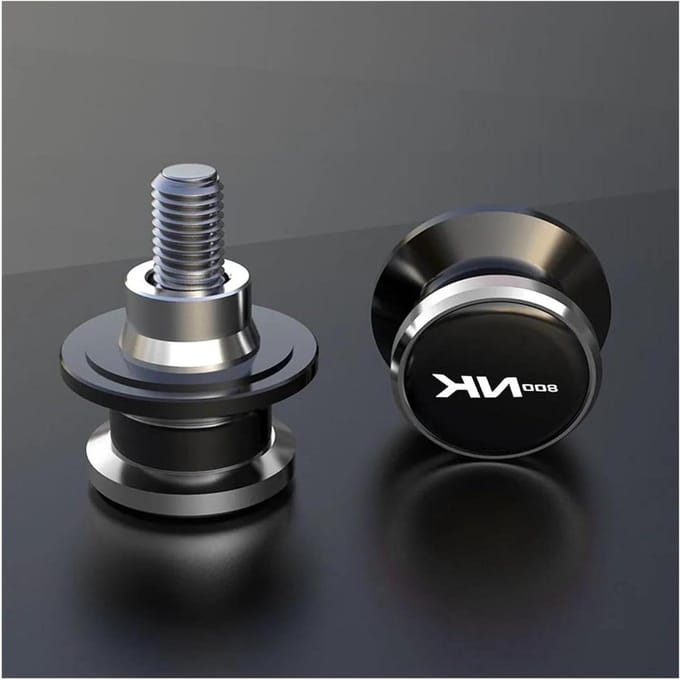Achterbrug Spoelen - Standaard Schroeven - Motorfiets Stabiliseren - CNC Gefreesd Aluminium - M10 - Zilver