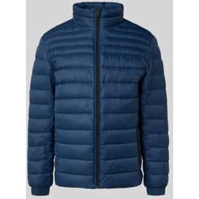 Slim fit gewatteerd jack met labelpatch, model 'ODEN2'