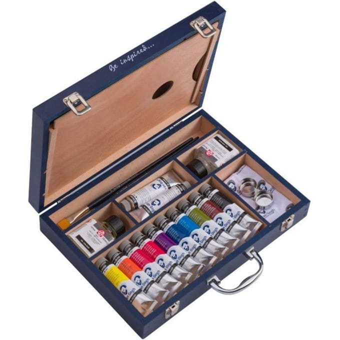 Olieverf - Van Gogh - Houten kist met 12 tubes 40ml + accessoires