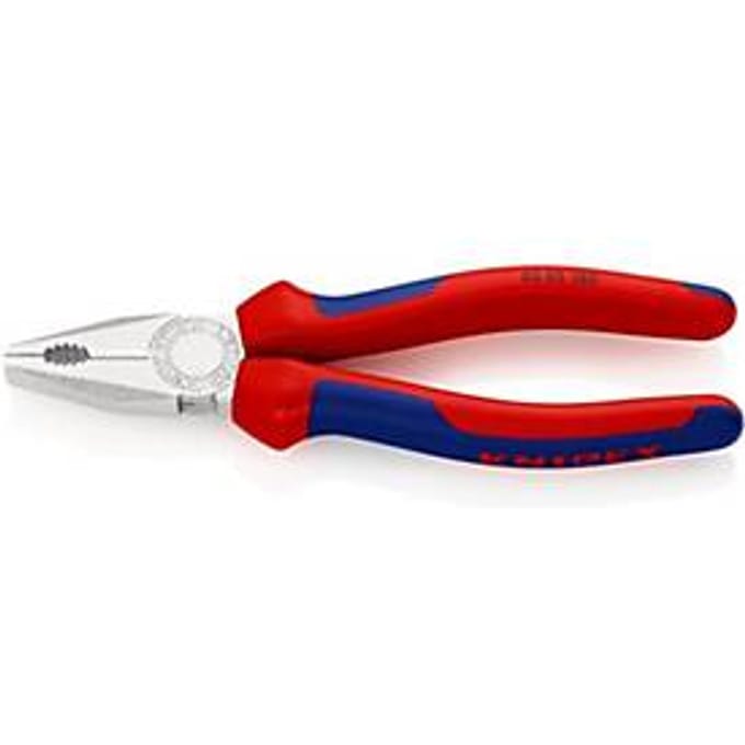 KNIPEX Combinatietang 180 mm, verchroomd, meercomponentenmantel, DIN ISO 5746, snijkanthardheid 60 HRC