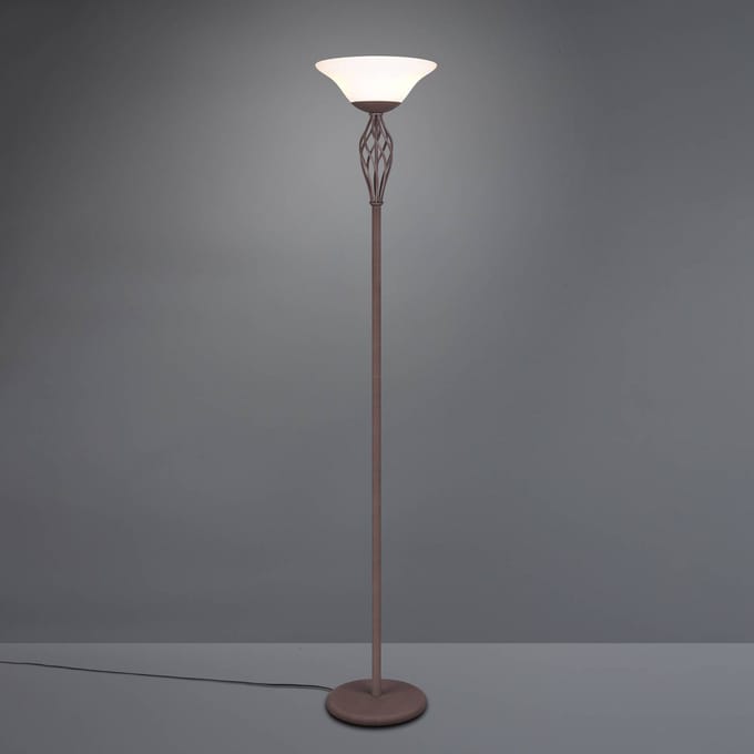 Trio Lighting Vloerlamp Rustica met voetschakelaar, roest